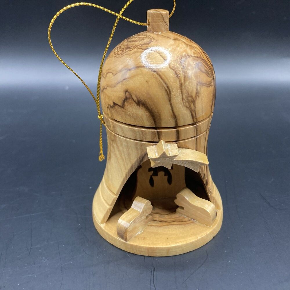 Olivewood Bethlehem Nativity Ornament Israel Hand Carved Holy Land Christmas - Picture 9 of 10